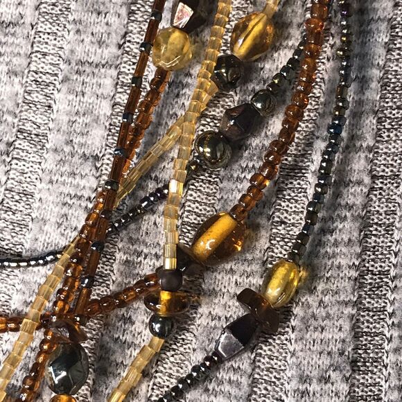 Multi Strand Beads Crystal Signed Tag NY EUC - Picture 5 of 5